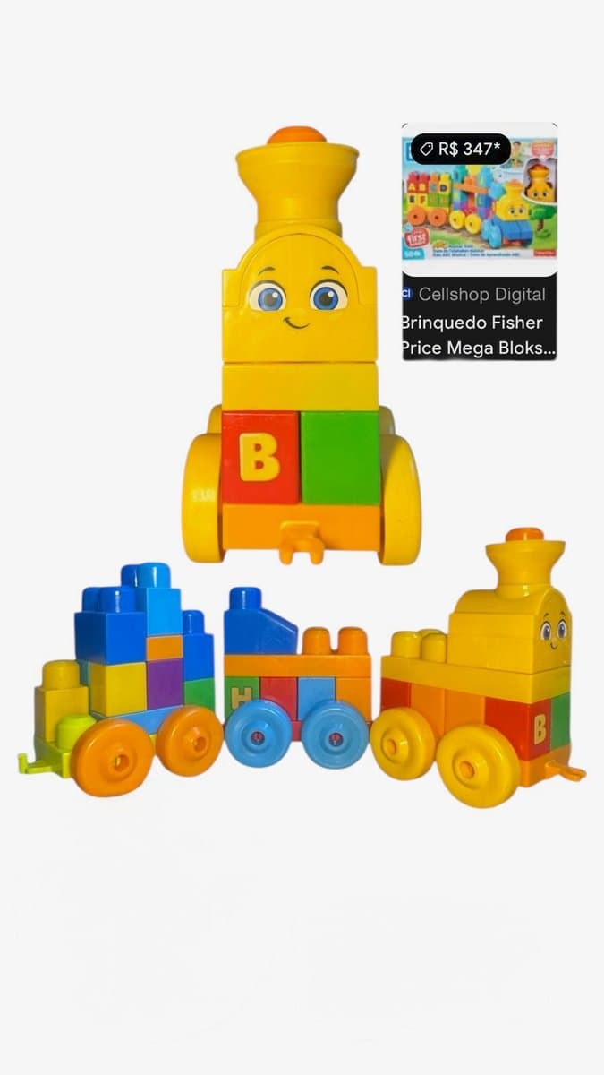 Mega Bloks Trem de Aprendizado ABC da Fisher-Price, tamanho Não informado