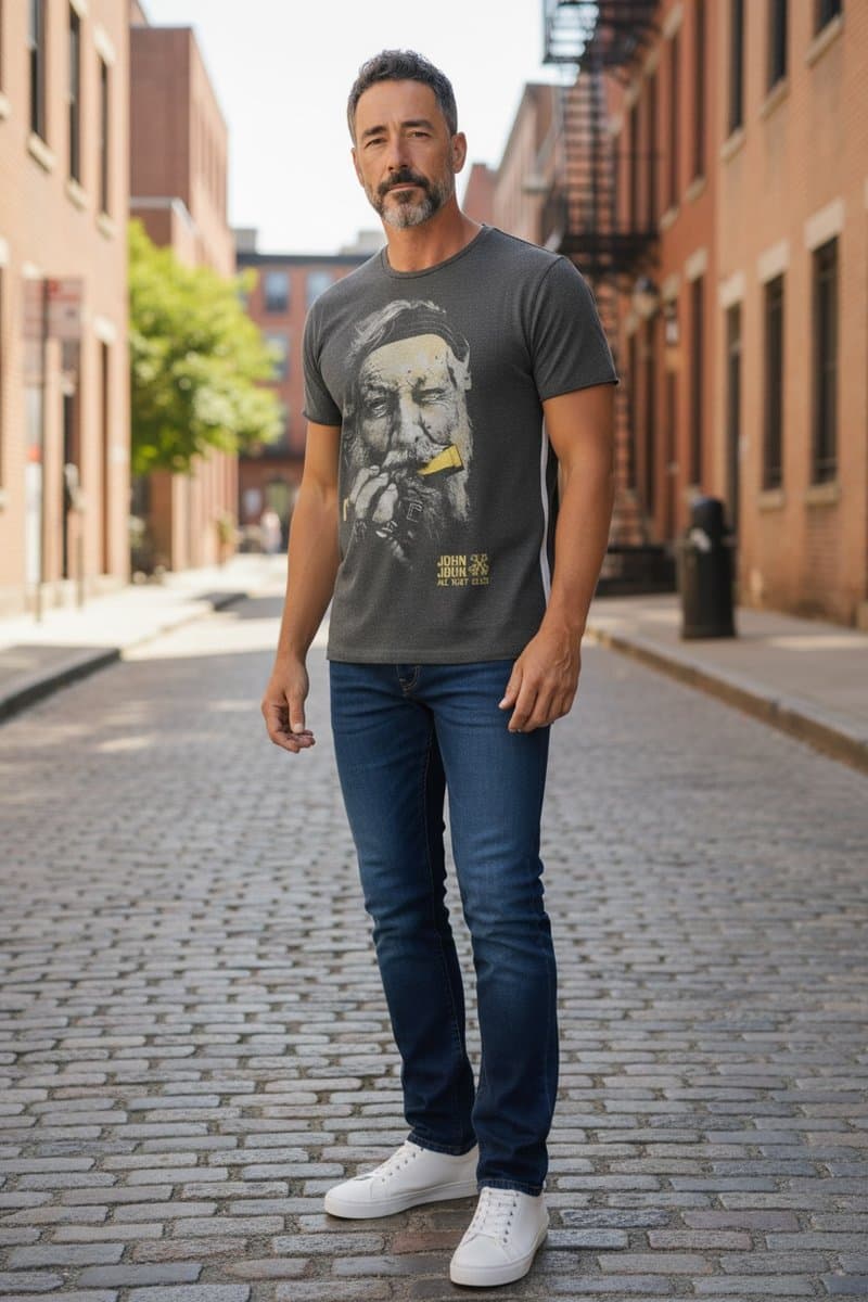 Camiseta Chumbo Aall That Blues Johnjohn, Cinza-escuro, tamanho M — foto 2