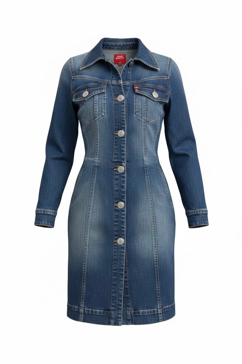 Trench Coat/ Vestido Jeans Miss Sixty Italy, Azul, tamanho M