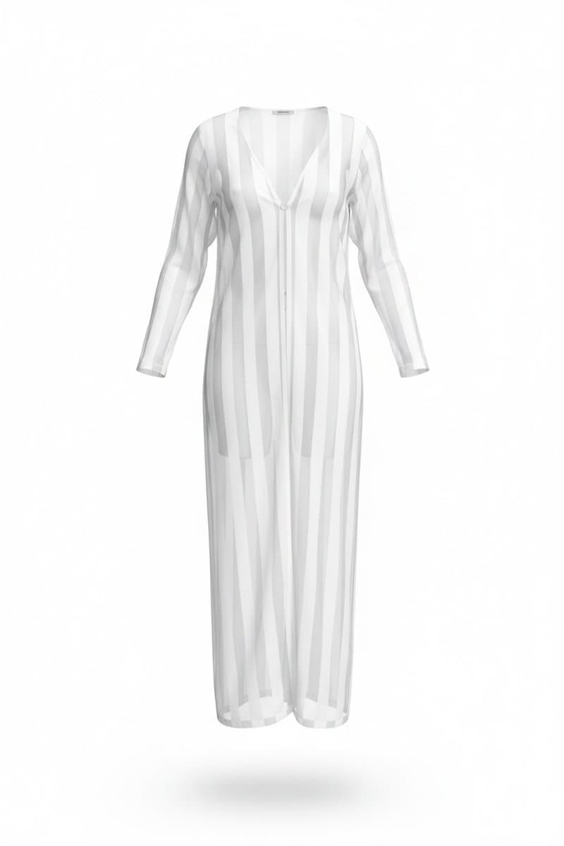 Saída Longa ML Branca com Transparencia, Branco, tamanho UN
