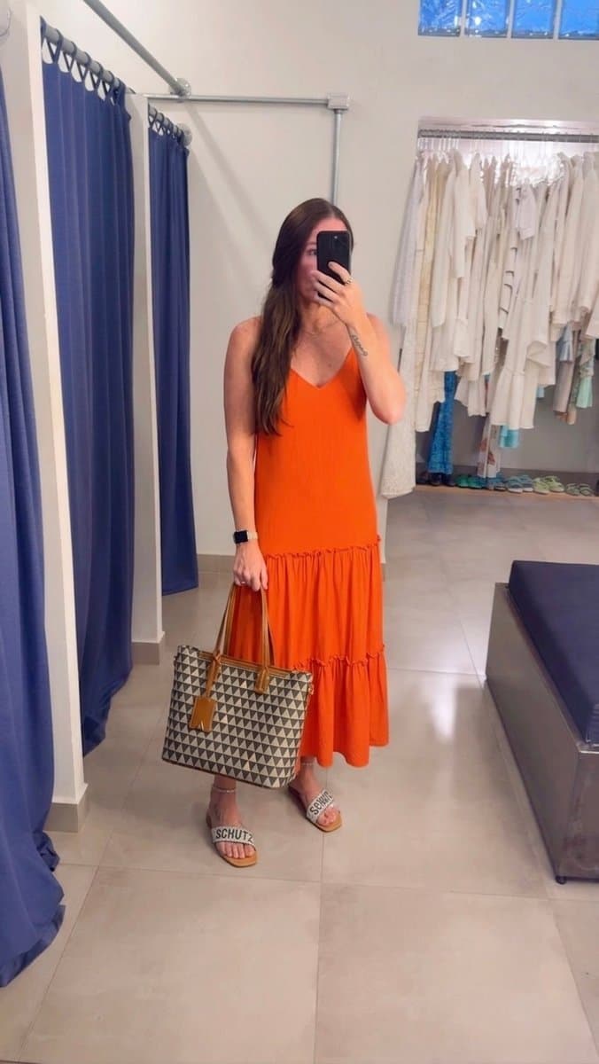 Vestido Longo Coral Luleg, Coral, tamanho M — foto 3