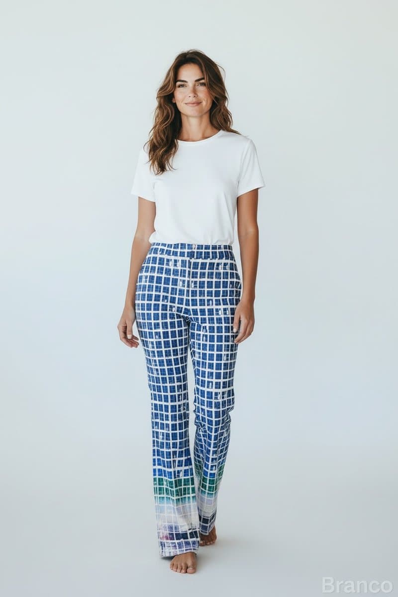 Calça Alfaiataria Bobstore Estampa Azul 38, Bobstore, Azul, tamanho M — foto 2