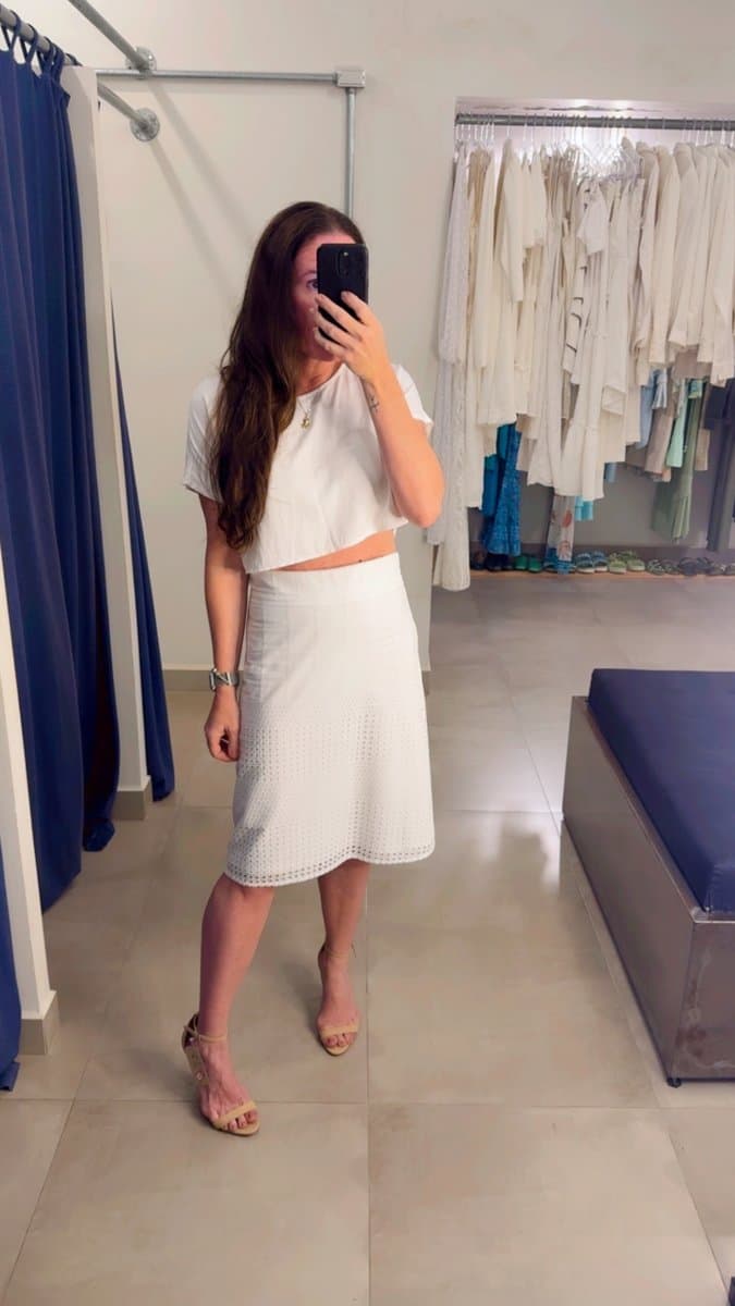 Saia Branca Laise Pa, Branco, tamanho 38 — foto 3