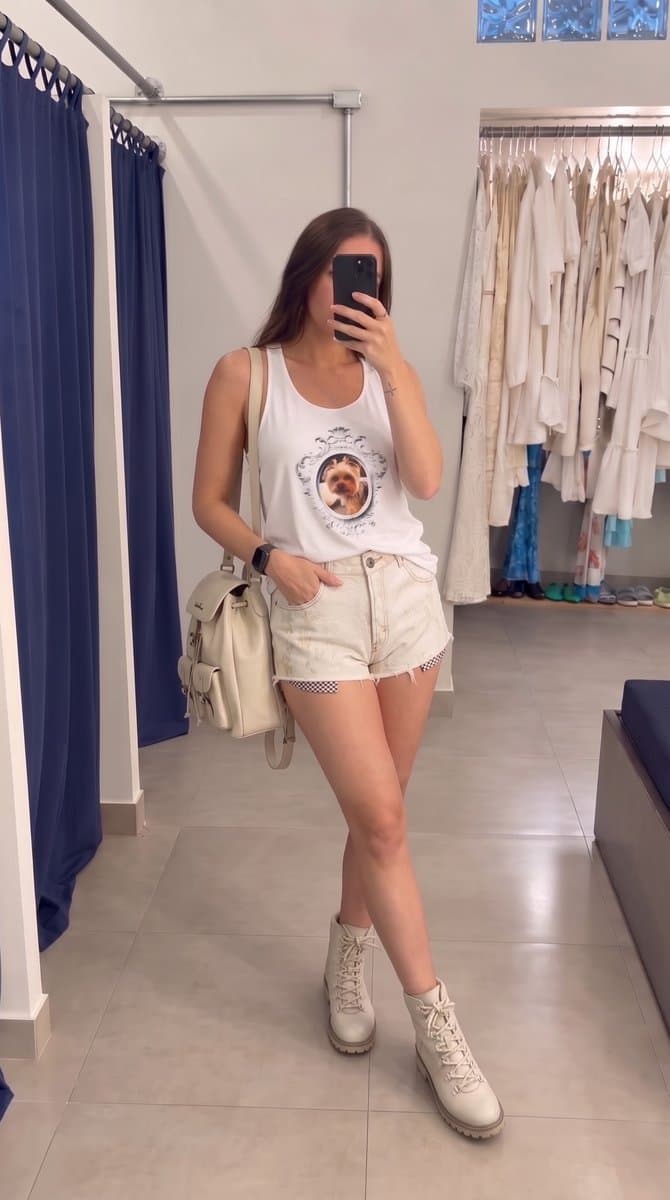 Shorts Animale Sarja Pitton Off/creme, Animale, Branco, tamanho 40 — foto 4