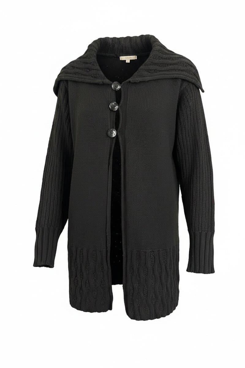 Casaco Preto Tricot, Preto, tamanho UN