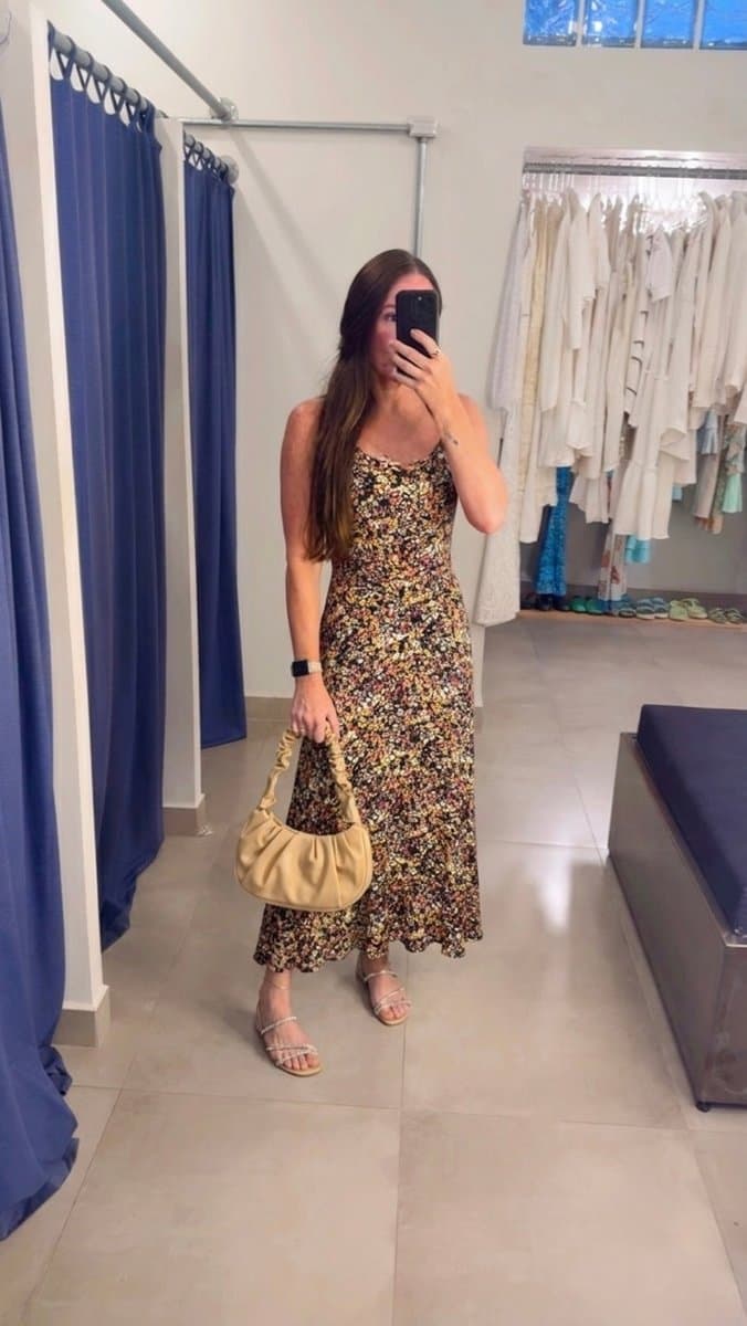 Vestido Longo Malha Flor Rubinela M, Rubinella, Estampada, tamanho M — foto 3