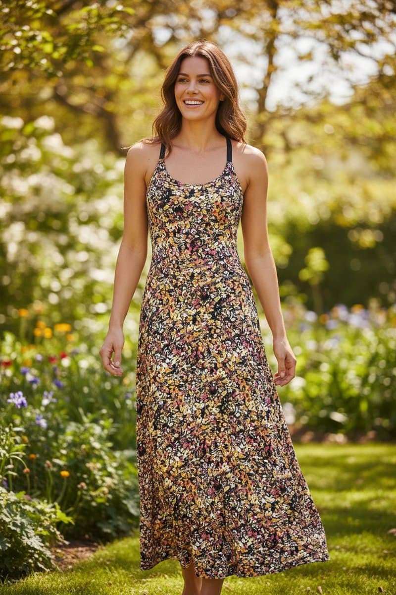 Vestido Longo Malha Flor Rubinela M, Rubinella, Estampada, tamanho M — foto 2