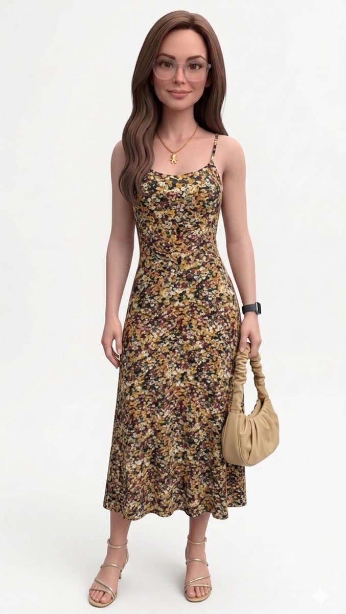 Vestido Longo Malha Flor Rubinela M, Rubinella, Estampada, tamanho M — foto 4
