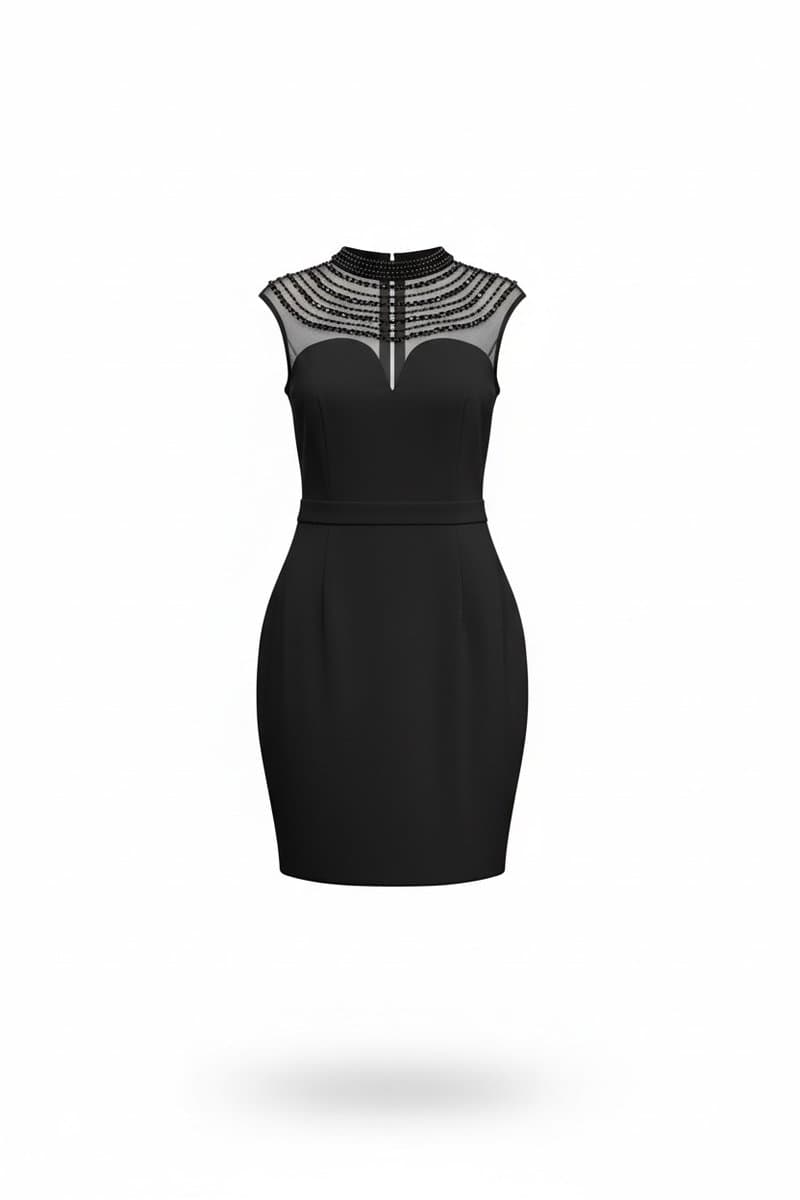 Vestido Preto Bordado Holin Sone G, Preto, tamanho G