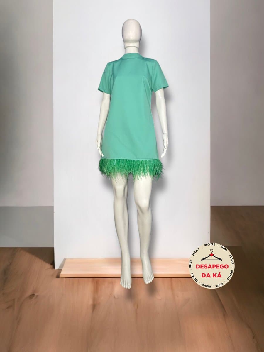 Vestido Henry Plumas Ave Rara, Ave Rara, Água, tamanho 38 — foto 3
