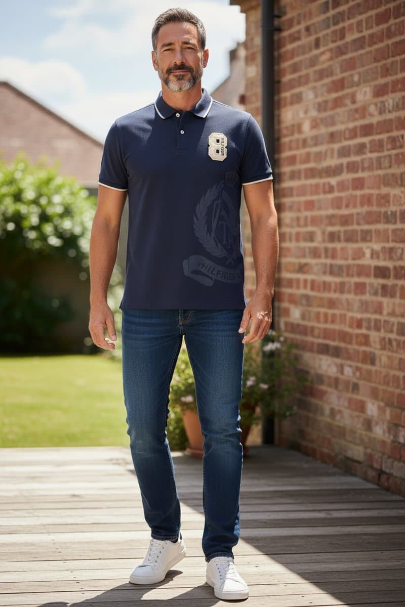 Polo Marinho Aplicações Tommy, Tommy Hilfiger, Azul-marinho, tamanho G — foto 2