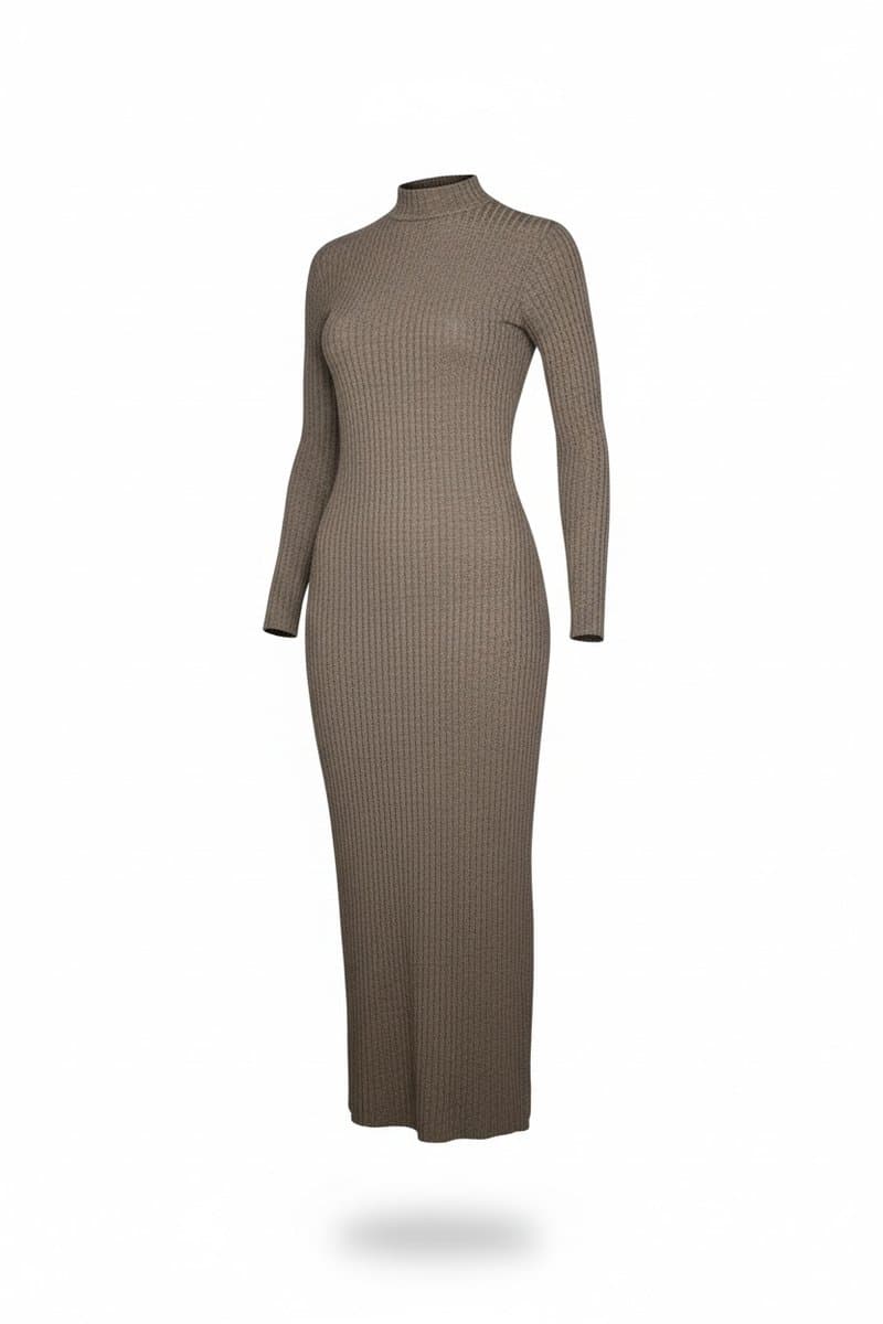 Vestido ML Malha Canelado Chumbo FYI P, FYI, Cinza-escuro, tamanho P