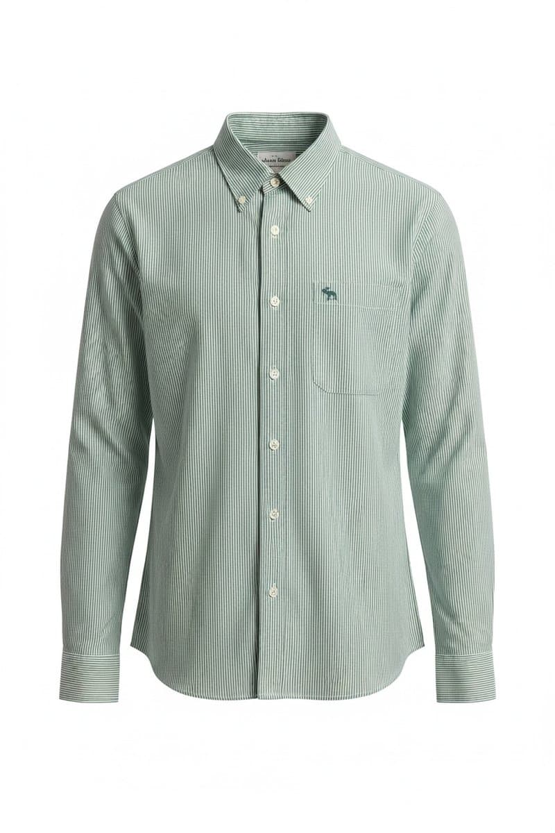 Camisa ML Listras Verde/Off Abercrombie, Abercrombie & Fitch, Verde, tamanho XGG