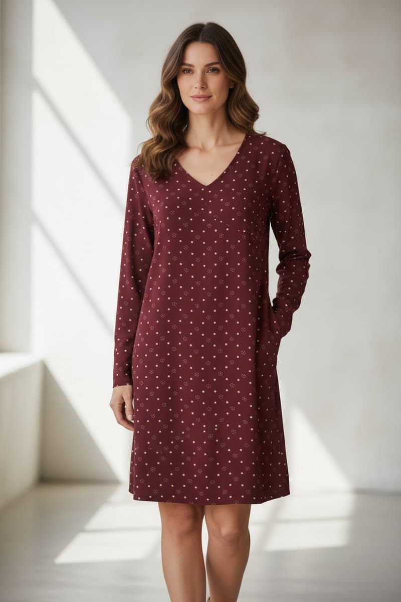 Vestido ML Marsala Estampa Lenço Tommy PP, Tommy Hilfiger, Bordô, tamanho PP — foto 2