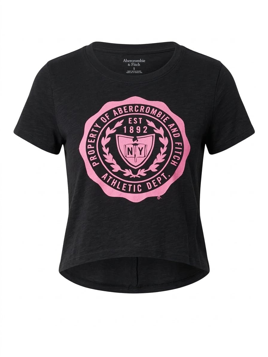 Cropped Abercrombie Preta/Pink PP, Abercrombie & Fitch, Preto, tamanho PP