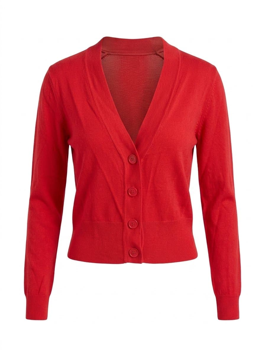 Cardigan Vermelho Basic P, Vermelho, tamanho P