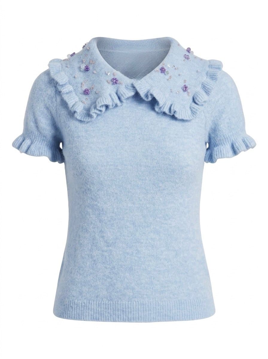 Blusa Azul MC Zara Brilhos P, Zara, Azul, tamanho P