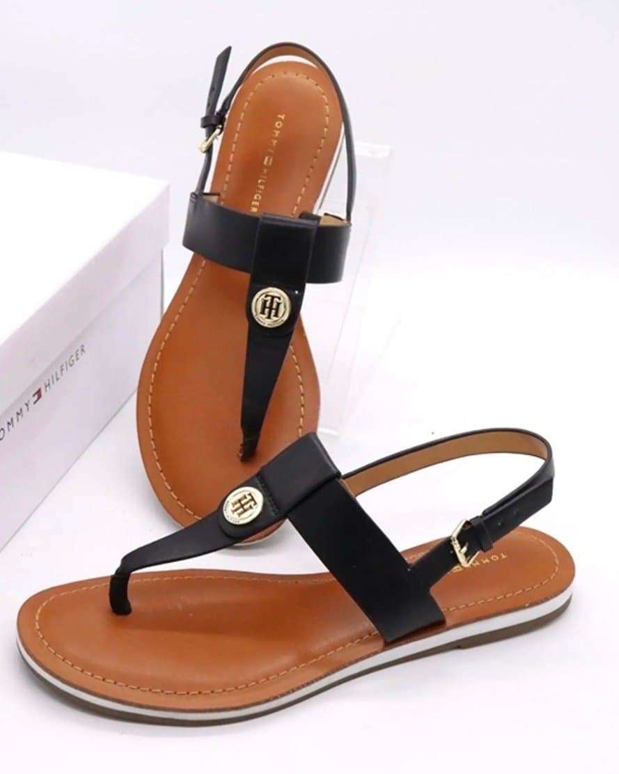 Rasteira Preta Tommy, Tommy Hilfiger, Preto, tamanho 37