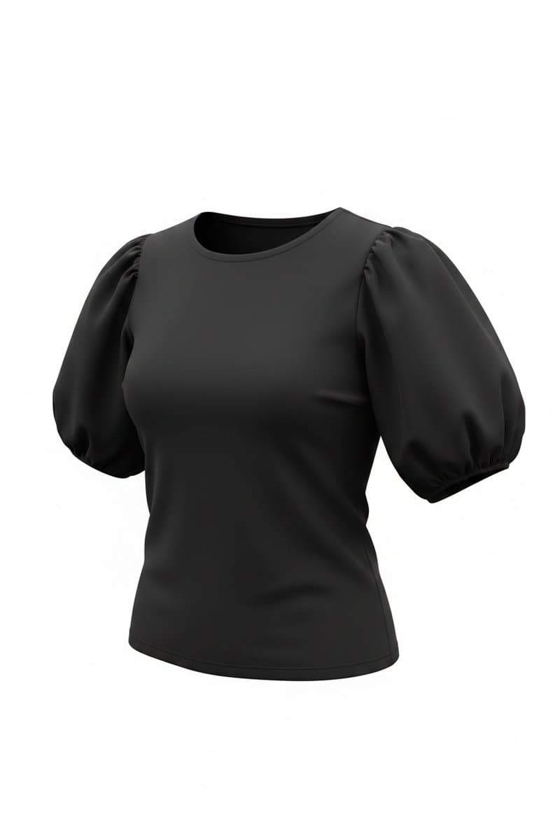 Tee Preta Zara Manga Bufante, Zara, Preto, tamanho M