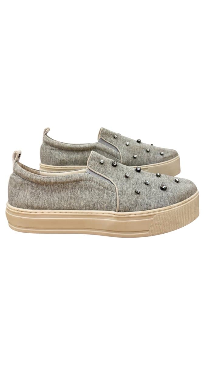 Slipon Cinza Brilho Fievcer 39, Cinza, tamanho 39