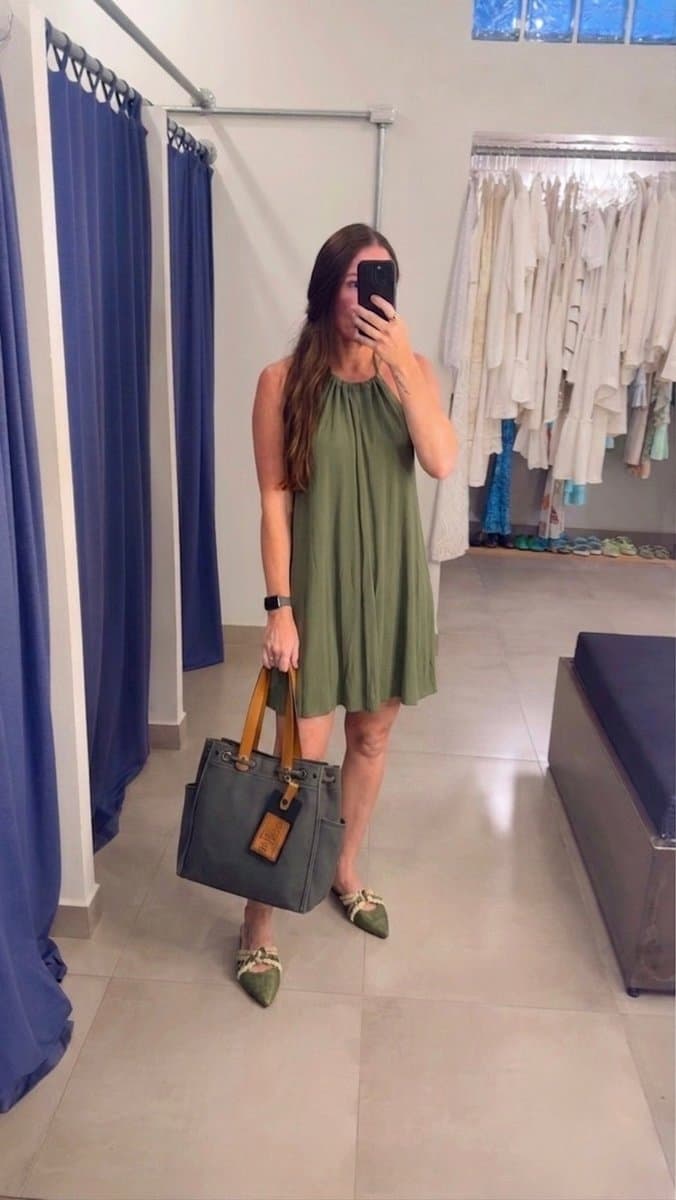 Vestido Curto Frente Única Militar, Verde-musgo, tamanho UN — foto 3
