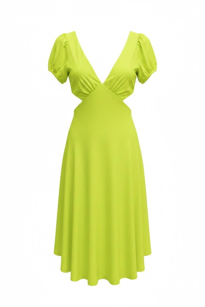 Vestido Lima Recortes Tova, Tova, Verde-limão, tamanho P