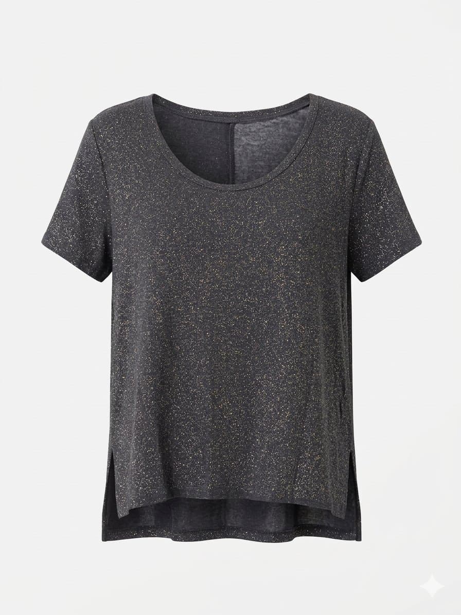 Blusa Preta Glitter Johnjohn M, John John, Preto, tamanho M