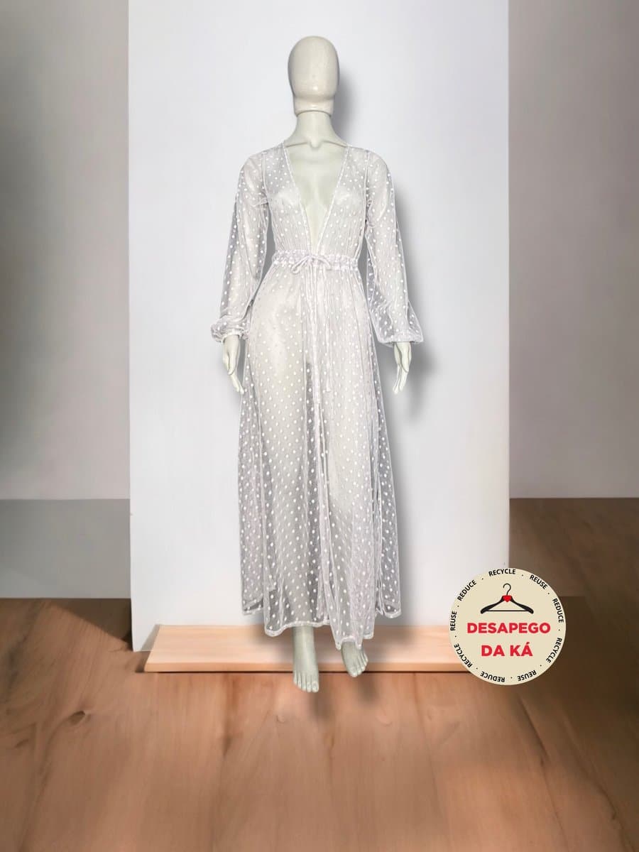 Túnica Tule Poa Off Lv Store, Branco, tamanho UN — foto 3