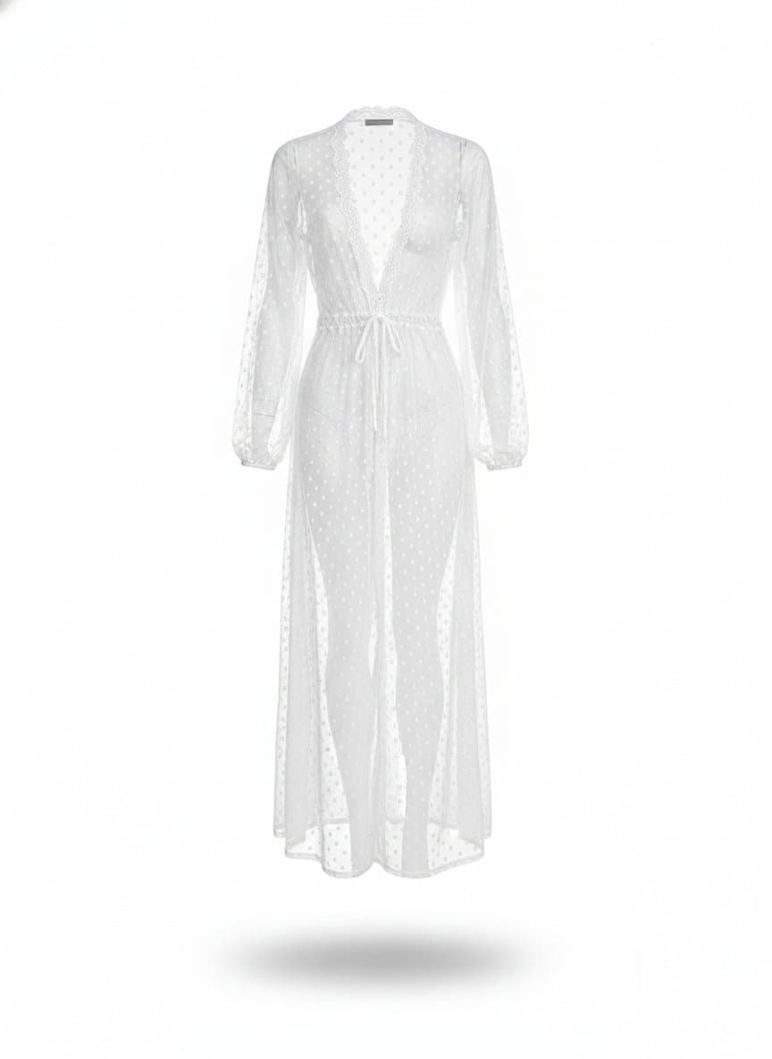 Túnica Tule Poa Off Lv Store, Branco, tamanho UN