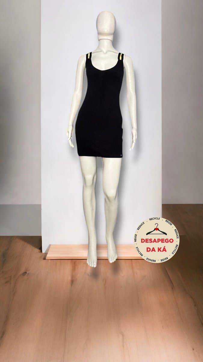 Vestido Malha Preto Sly P, Preto, tamanho P — foto 2