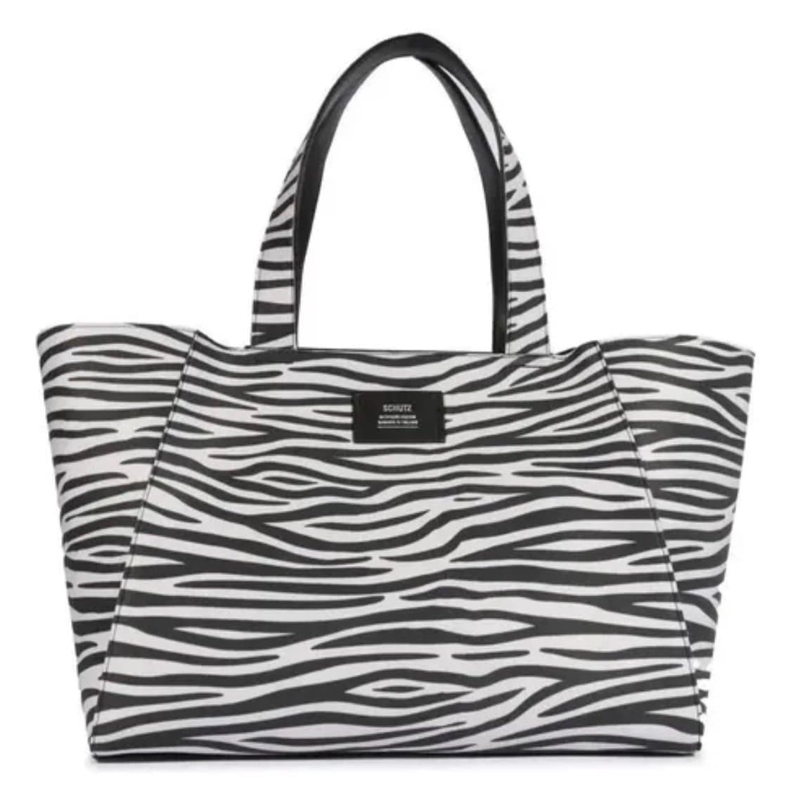 Bolsa Animal Print Preto/Branco Schutz, Schutz, Preto/Branco, tamanho UN