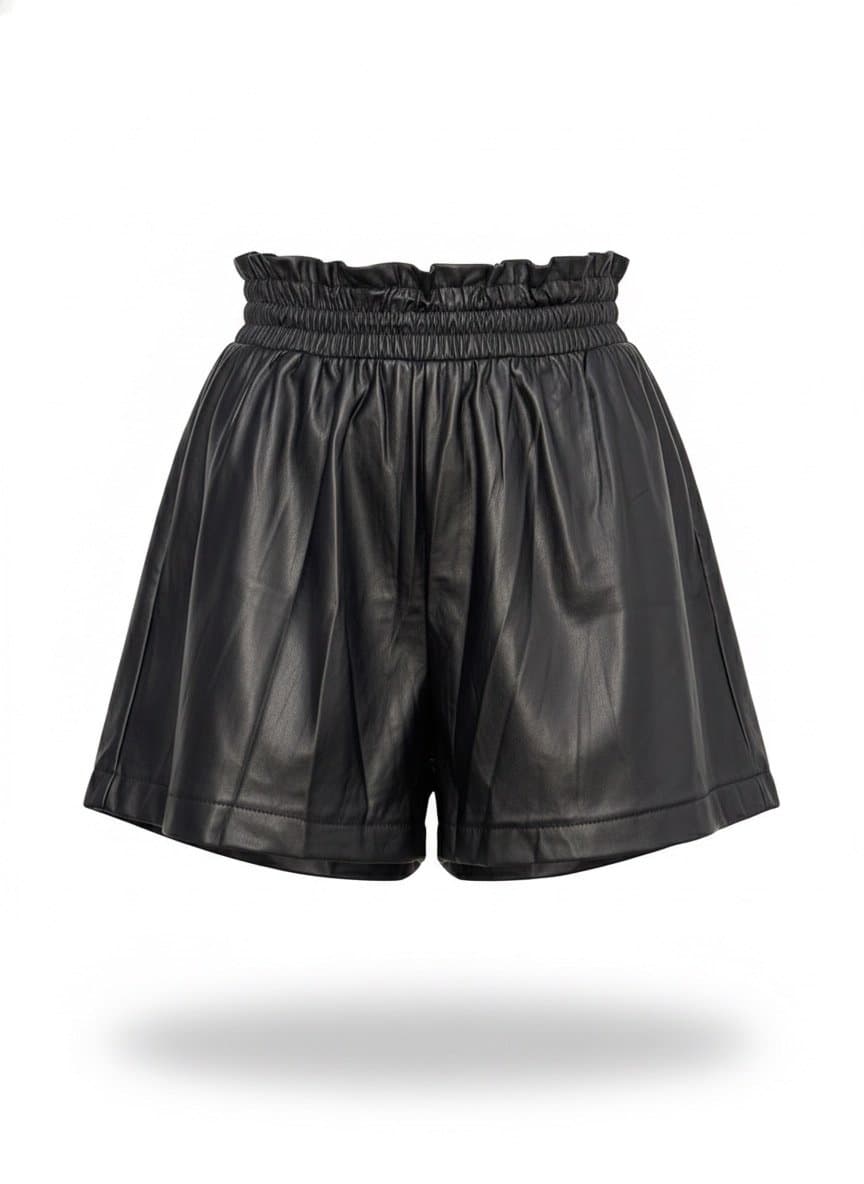 Shorts Couro Eco Hush G, Preto, tamanho G