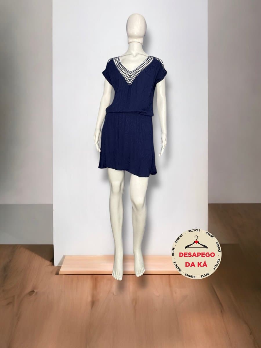 Vestido Marinho Shoulder P, Azul-marinho, tamanho P — foto 3