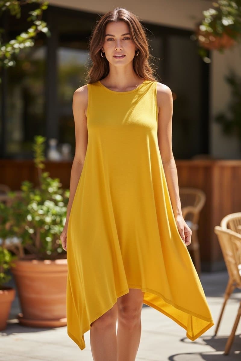 Vestido Malha Amarela Twenty Four Seven M, Amarelo, tamanho M — foto 2