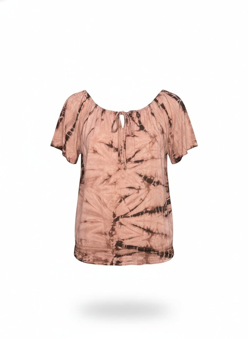 Blusa Tiedey Pessego, Estampada, tamanho M