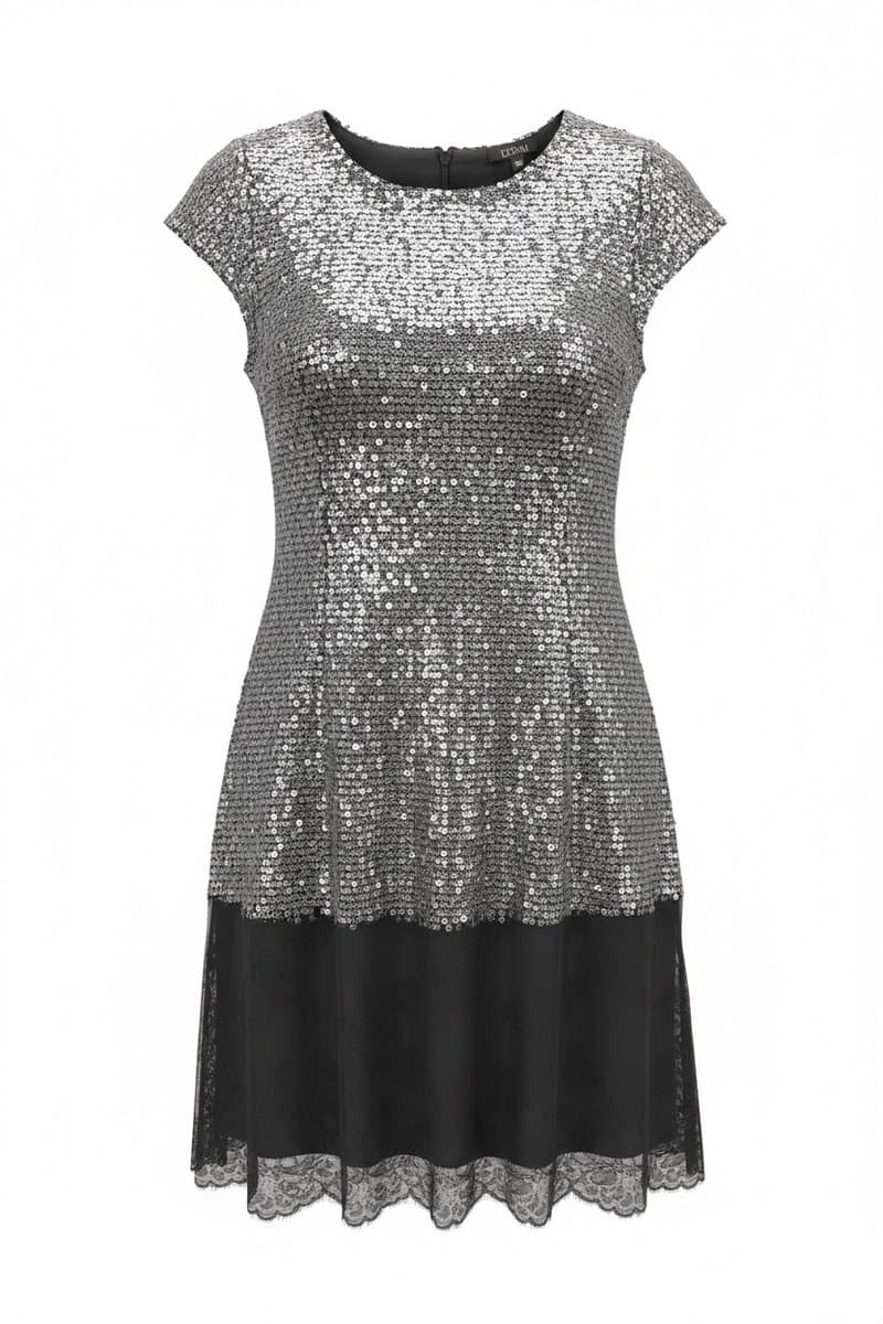 Vestido Preto Paetê/Tule Lucci, Preto, tamanho 40 — foto 2