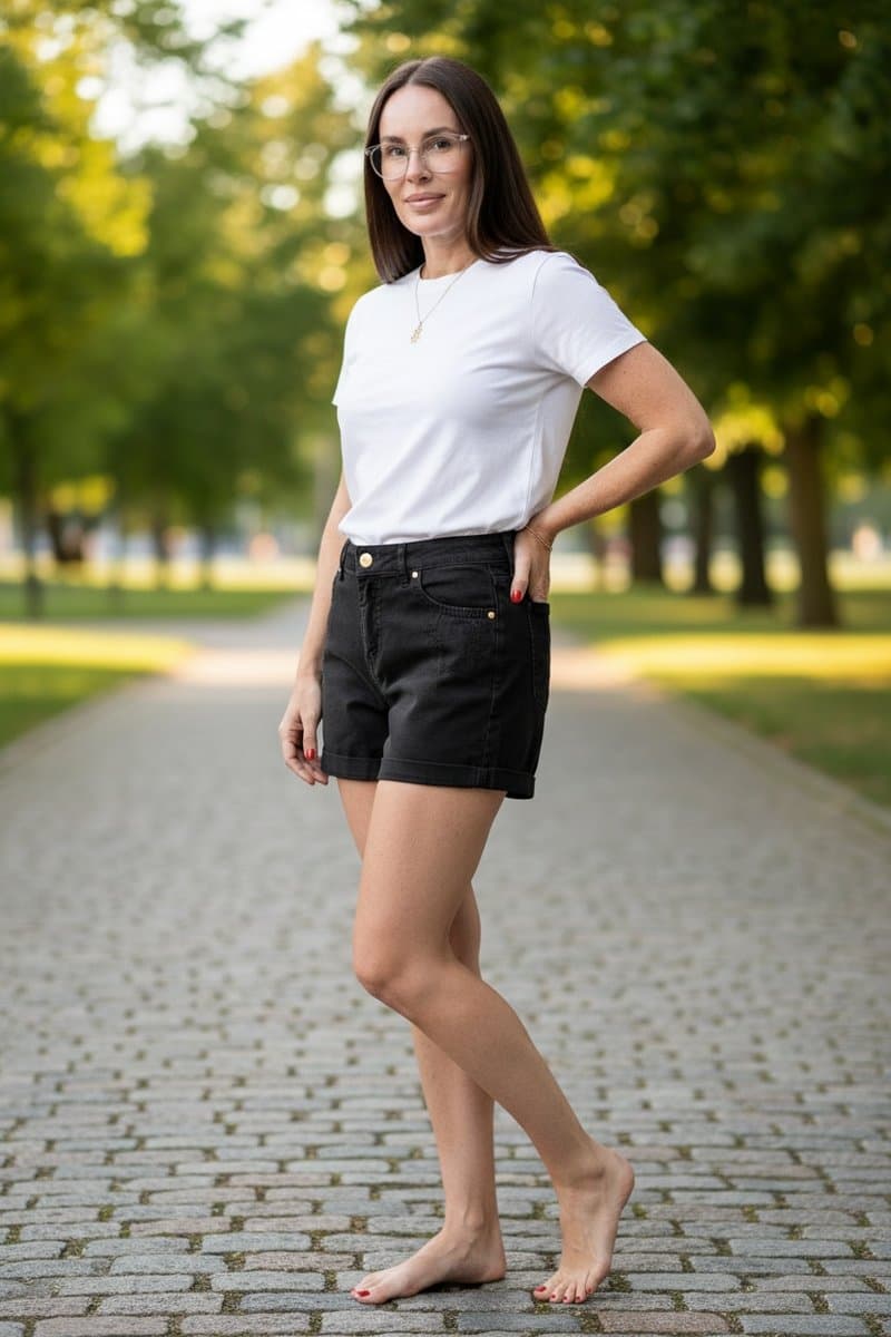 Shorts Sarja Preto Carmin, Carmim, Preto, tamanho 36 — foto 2