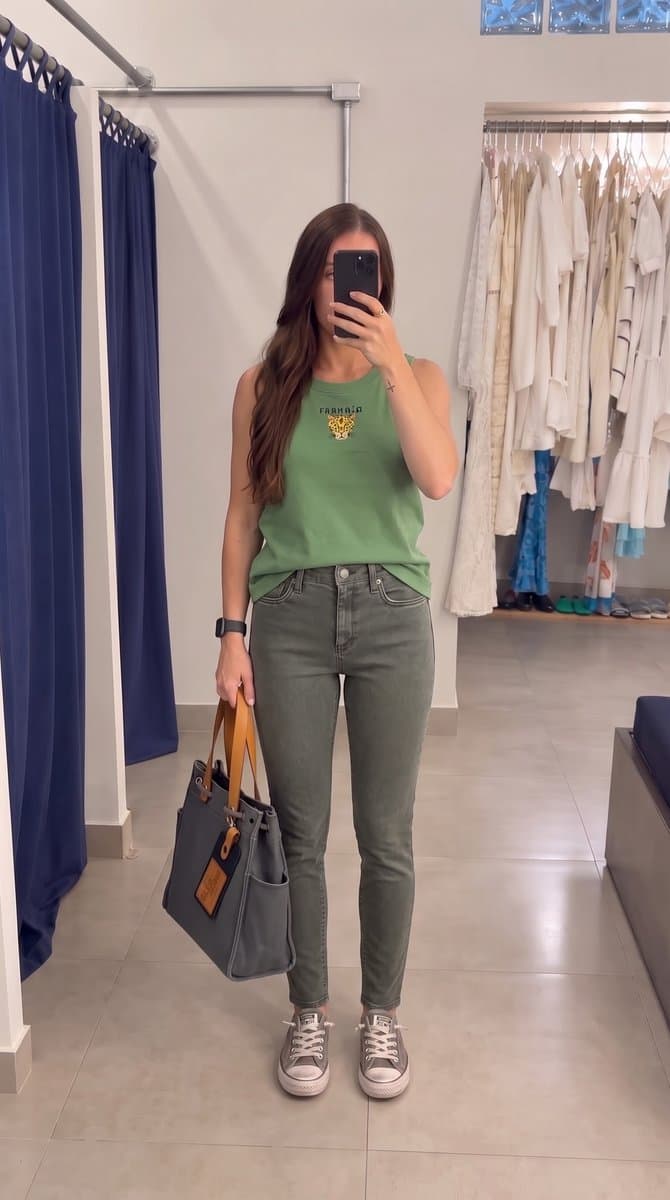 Calça Skinny Verde Gap, GAP, Verde, tamanho 38 — foto 4