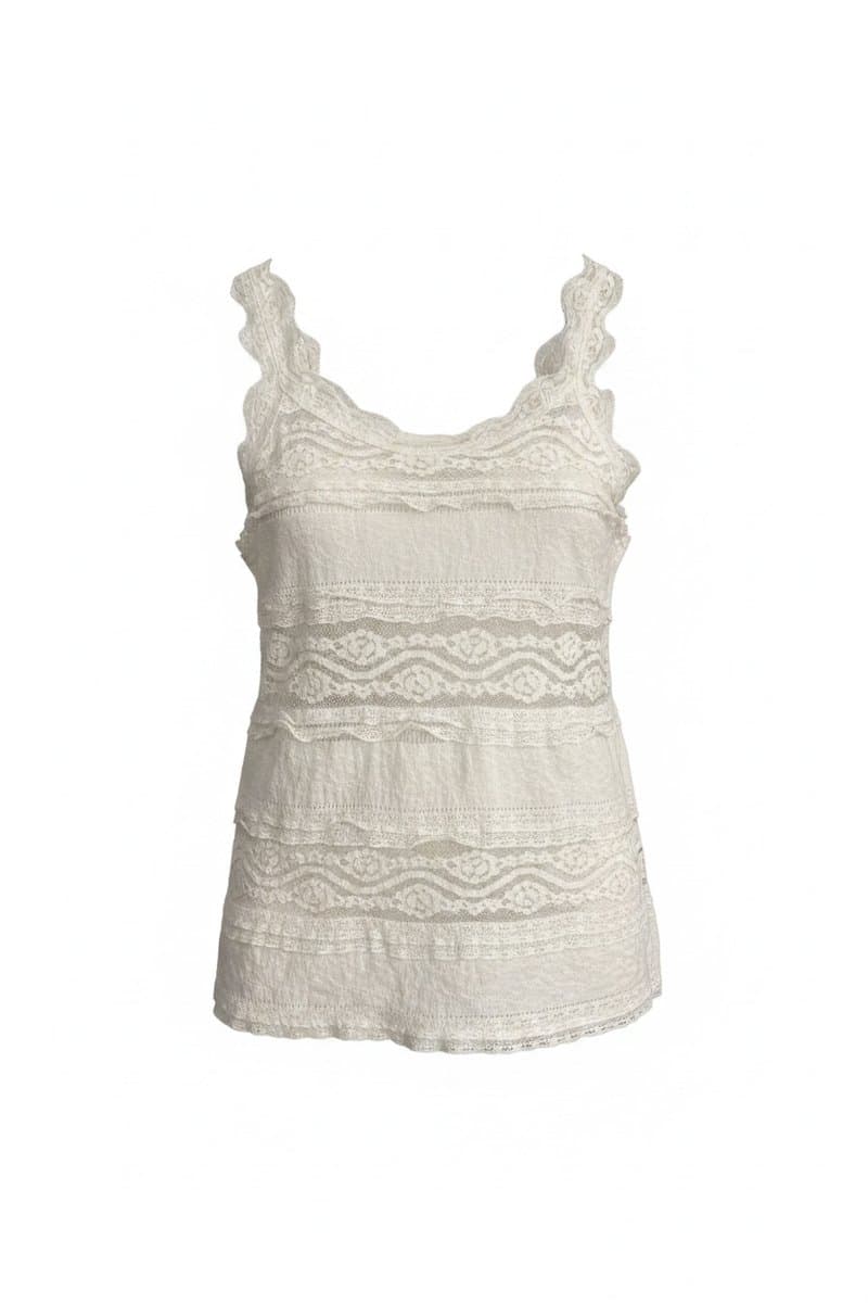 Regata Renda Off Farm, Farm, Branco, tamanho M