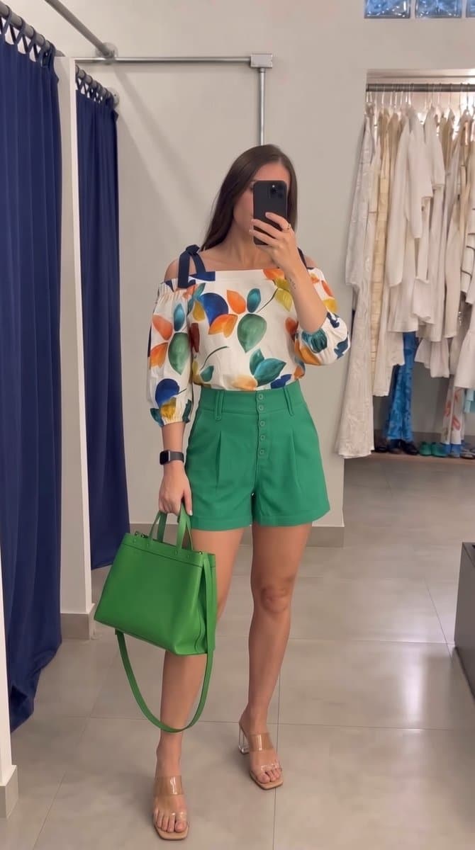 Blusa Color Pistachio P, Estampada, tamanho P — foto 4
