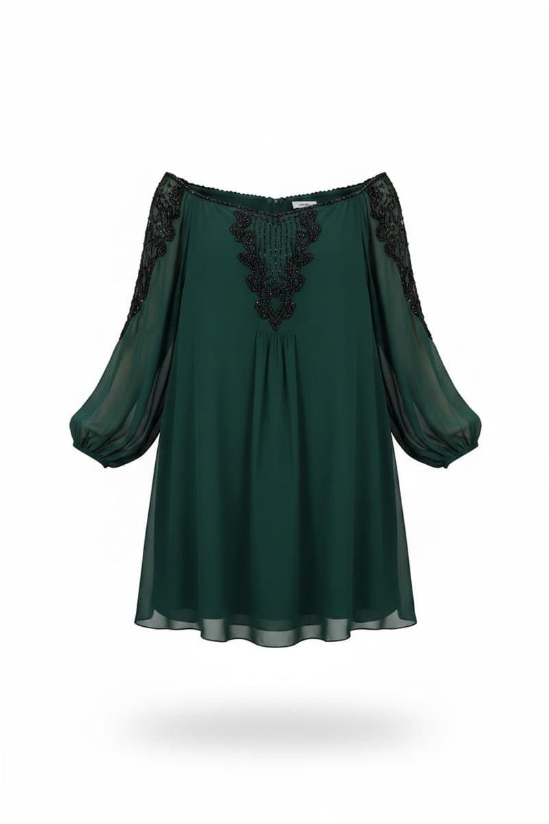 Vestido Curto Verde Seda Bordado Animale, Animale, Verde, tamanho 40