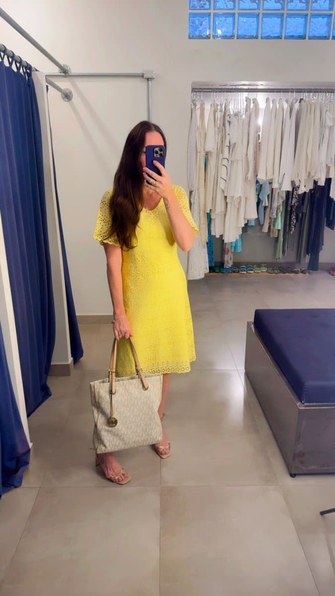 Vestido Midi Laise Amarelo Fagian, Amarelo, tamanho M — foto 3