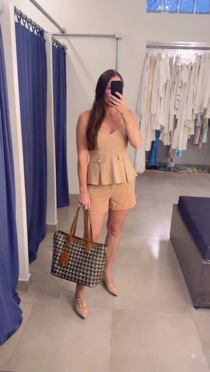 Regata Peplum Nude Linho Murau, Murau, Nude, tamanho 38 — foto 3