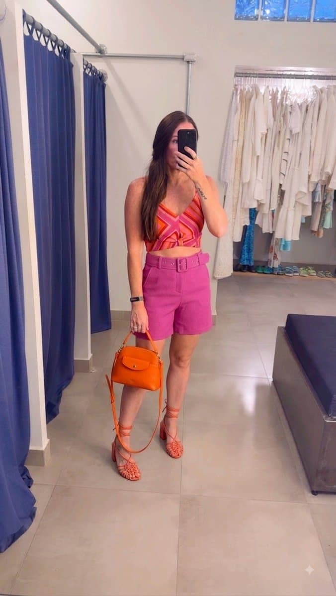 Regata Listras Coral/Pink/Vermelha Dress To, Dress To, Rosa-chiclete, tamanho M — foto 4