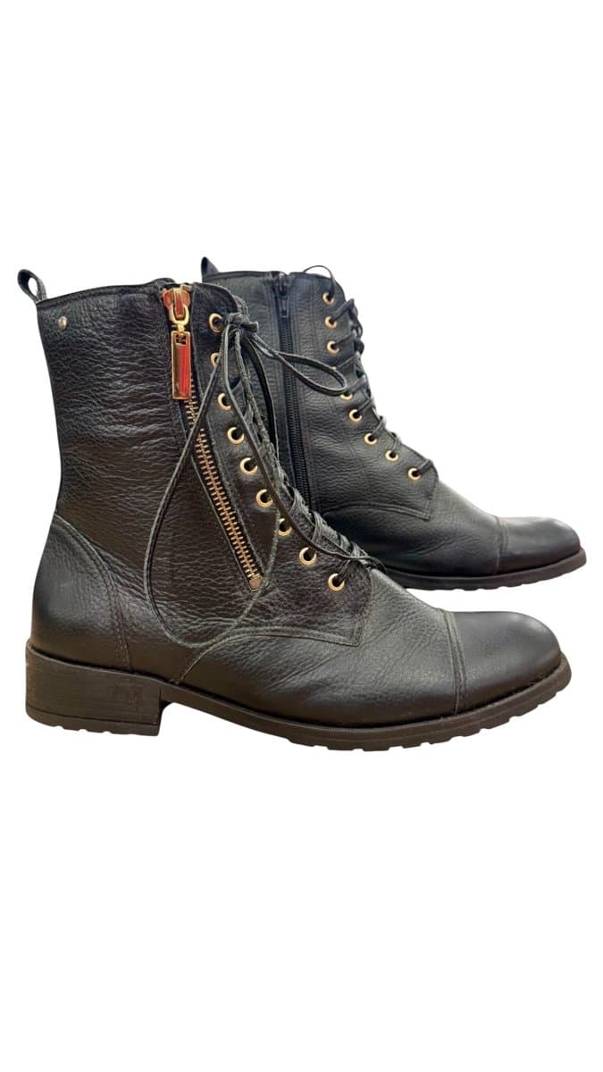 Coturno Paro Preto Zíper 38, Preto, tamanho 39