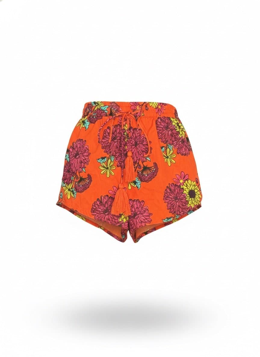 Shorts Vermelho Flor Bossa Nova M, Bossa Nova, Vermelho, tamanho M