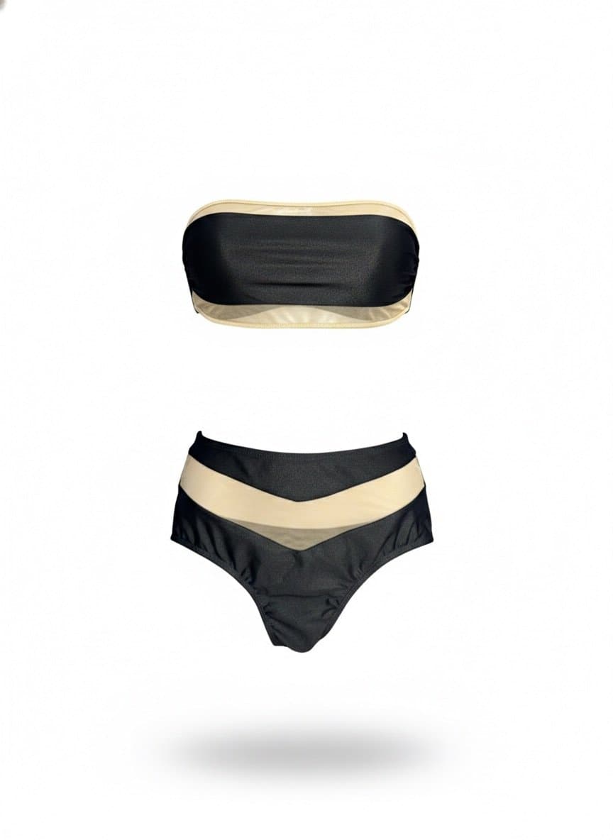 Biquíni Preto Tule M, Preto, tamanho M