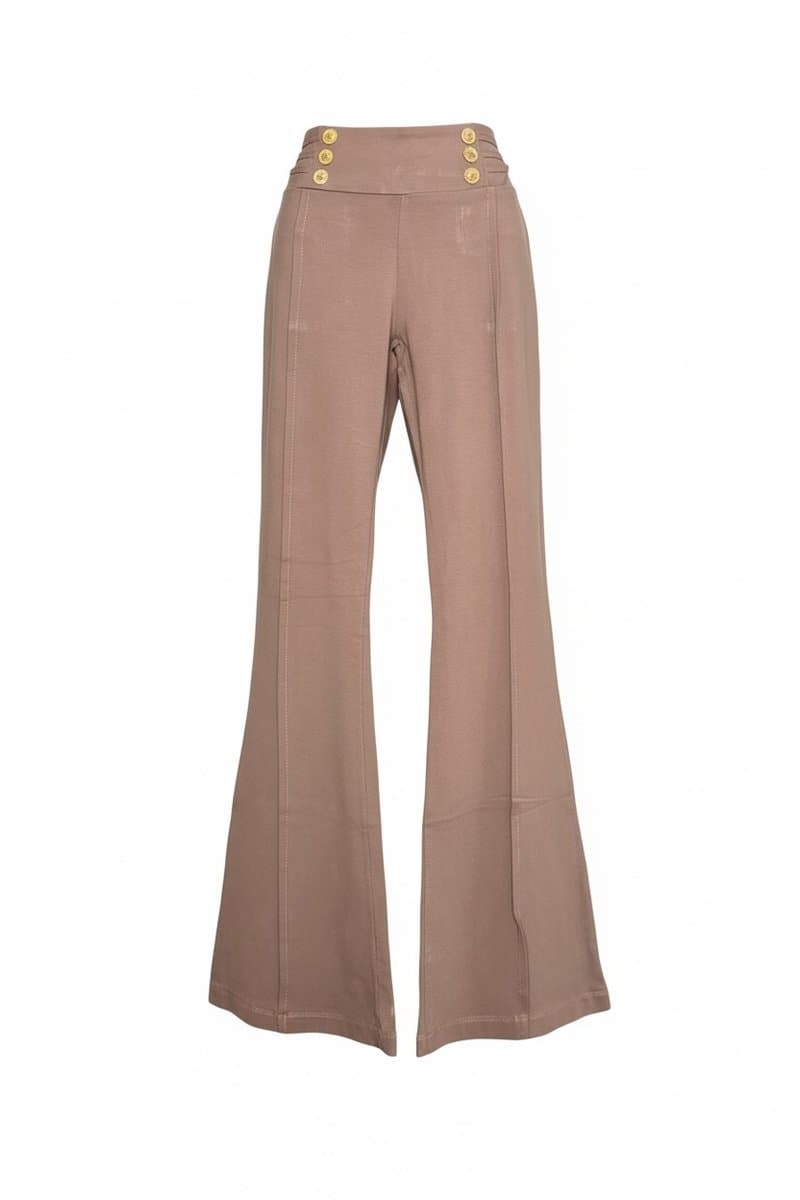 Calça Malha Marrom Vintage G, Marrom-claro, tamanho G
