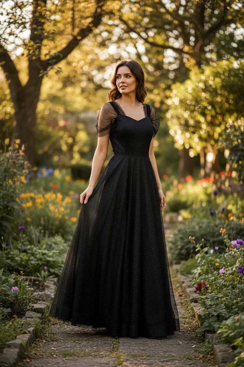 Vestido Longo Brilho Festa 52, Preto, tamanho 52 — foto 3