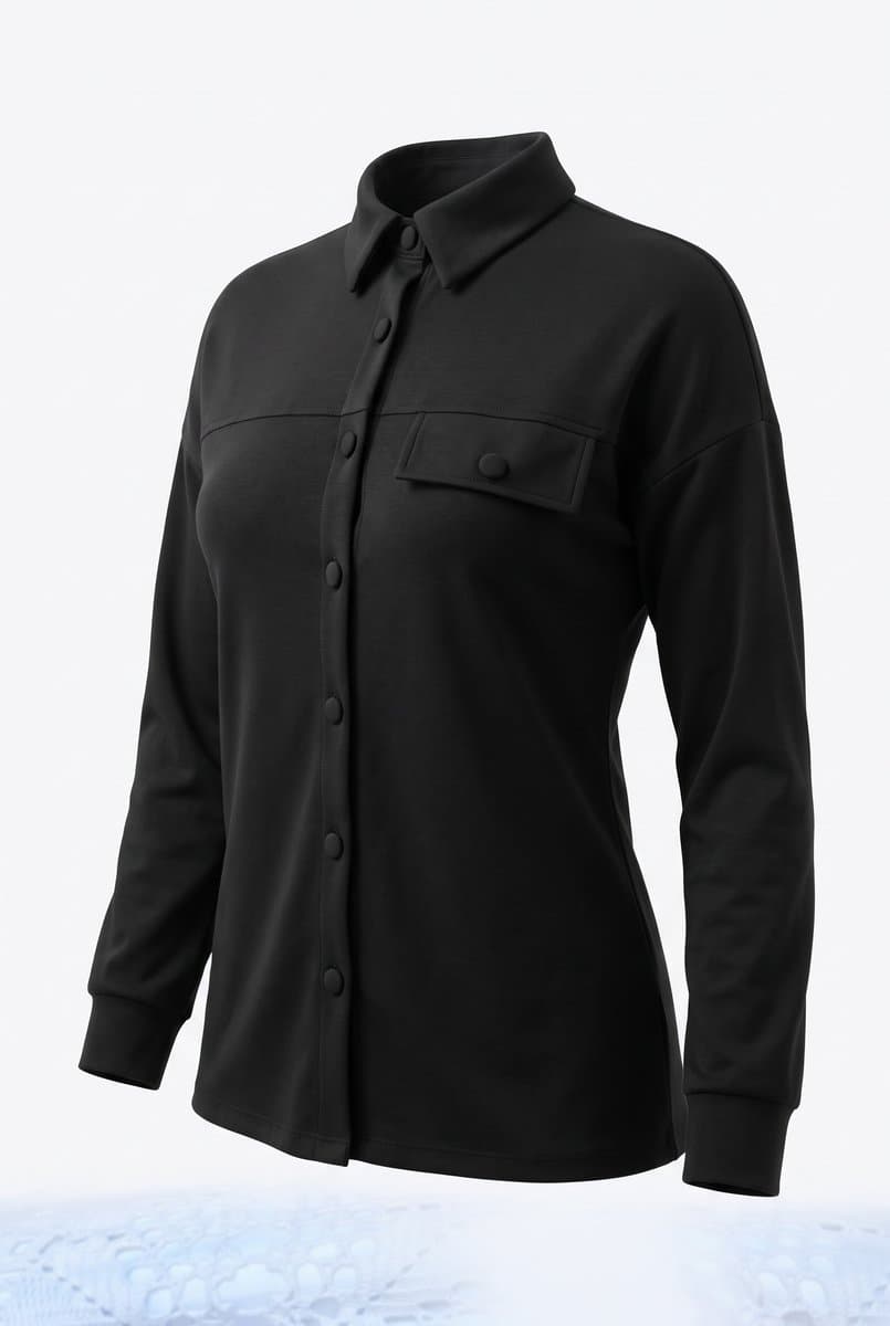 Camisa ML Preta Soft Bonequim G, Preto, tamanho G